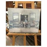 SCHOOLHOUSE SCENE PRINTED ON WOOD