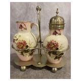 W H STOKE TRENT CHRYSANTHEMUM CREAM SUGAR VASE