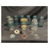 COLBALT BLUE BALL MASON JARS, ITALIAN GLASS JAR