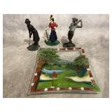 GOLF FIGURINES SERVING BOWL