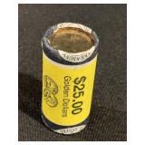 $25 SACAGAWEA GOLD DOLLAR COINS UNCIRCULATED ROLL