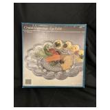 11IN CRYSTAL HAPPENINGS EGG RELISH PLATE