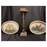 VINTAGE TINS AND ASHTRAY STAND