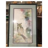 ATWOOD GATES OWL WATERCOLOR