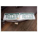 COLORADO VANITY PLATES " BILLILO"