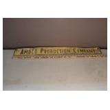 "AMOCO PRODUCTION COMPANY" METAL SIGN