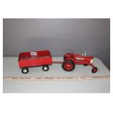 DIE CAST FARMALL TRACTOR AND HAY WAGON