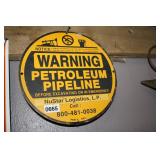 WARNING METAL SIGN APPX 10" DIA