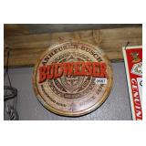 REPOP "BUDWEISER" ROUND METAL SIGN