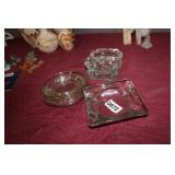 LOT OF VTG. GLASS ASH TRAYS