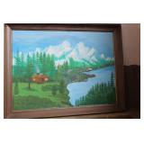 FRAMED MOUNTAIN SCENE FRAMED MOUNTAIN SCENE