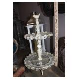 BEAUTIFUL ORNATE TIERED METAL AND GLASS SERVER