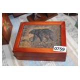 CARVED BEAR KEEPSAKE BOX