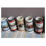 LARGE LOT OF BUDWEISER HOLIDAY MUGS LARGE LOT OF BUDWEISER HOLIDAY MUGS