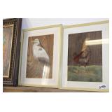 LOT OF TWO FEATHER ART FERAMED WALL HANGINGS LOT OF TWO FEATHER ART FERAMED WALL HANGINGS