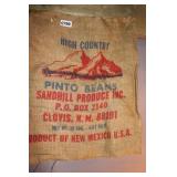 VTG. "HIGH COUNTRY" PINTO BEAN SACK VTG. "HIGH COUNTRY" PINTO BEAN SACK