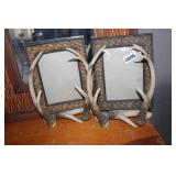 LOT OF TWO DEER ANTLER 8X10 PICTURE FRAMES LOT OF TWO DEER ANTLER 8X10 PICTURE FRAMES