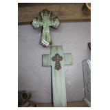 LOT OF TWO VTG. DECORATIVE CROSSES