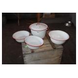 RED TRIM ENAMEL COOKWARE RED TRIM ENAMEL COOKWARE