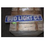 APPX 5"X24" "BUD LIGHT CT." METAL SIGN