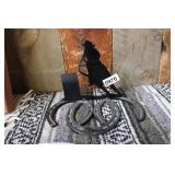 METAL CUTOUT BARREL RACER BOOK END METAL CUTOUT BARREL RACER BOOK END