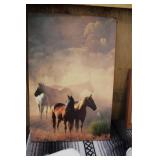 BEAUTIFUL SCREEN PRINT HORSES IN THE MORN BEAUTIFUL SCREEN PRINT HORSES IN THE MORN