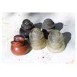 LOT OF FIVE ANTQ INSULATORS