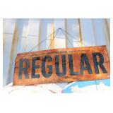 VTG. "REGULAR" GASOLINE METAL SIGN VTG. "REGULAR" GASOLINE METAL SIGN