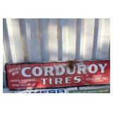 VTG. "CORDUROY TIRES" METAL SIGN