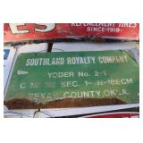 SOUTHLAND ROYALTY COMPANY OIL LEASE SIGN SOUTHLAND ROYALTY COMPANY OIL LEASE SIGN