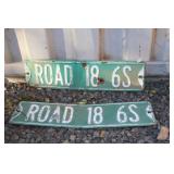 VTG ROAD SIGNS PRESSED METAL HEAVY