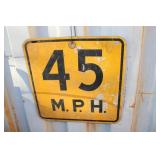 HEAVY METAL 45 MPH ROAD SIGN