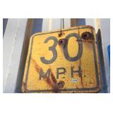 VTG. 30 MPH METAL ROAD SIGN