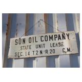 SUN OIL METAL OIL LEASE SIGN