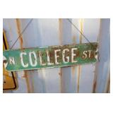 VTG "N. COLLEGE ST." METAL ROAD SIGN VTG "N. COLLEGE ST." METAL ROAD SIGN