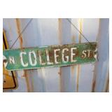 VTG "N. COLLEGE ST." METAL ROAD SIGN