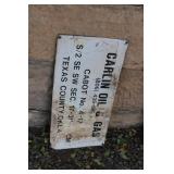 OIL LEASE SIGN "CARLIN" TXAS COUNTY