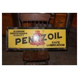 PENNZOIL TWO SIDED PORCELAIN ENAMEL SIGN PENNZOIL TWO SIDED PORCELAIN ENAMEL SIGN