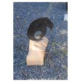 SANDSTONE BASE METAL BEAR CUTOUT YARD ART SANDSTONE BASE METAL BEAR CUTOUT YARD ART