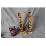 MADE IN BETHELEM CARVED CANDLE HOLDERS MADE IN BETHELEM CARVED CANDLE HOLDERS