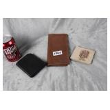 LOT OF THREE LEATHER WALLETS LOT OF THREE LEATHER WALLETS