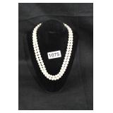 FAUX PEARL NECKLACE STERLING CLASP FAUX PEARL NECKLACE STERLING CLASP