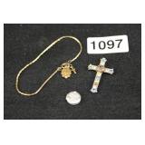 TENNIS BRACLET CROSS AND KEEPSAKE PENDENT TENNIS BRACLET CROSS AND KEEPSAKE PENDENT