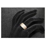 10K SIZE 6.75 GOLD WITH FOUR ROWS DIAMONDS 10K SIZE 6.75 GOLD WITH FOUR ROWS DIAMONDS