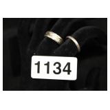 ENGRAVED SILVER WEDDING BANDS SIZE 6.5, 5.5 ENGRAVED SILVER WEDDING BANDS SIZE 6.5, 5.5