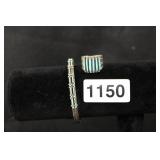 SOUTHWEST SILVER AND TURQ RING AND BRACELET SOUTHWEST SILVER AND TURQ RING AND BRACELET