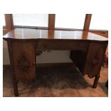 Oak office desk beveled doors