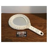 Wicker bathroom mirror