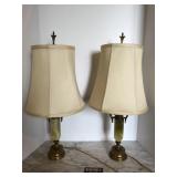Green marble base lamps