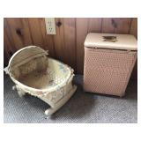Doll crib and hamper